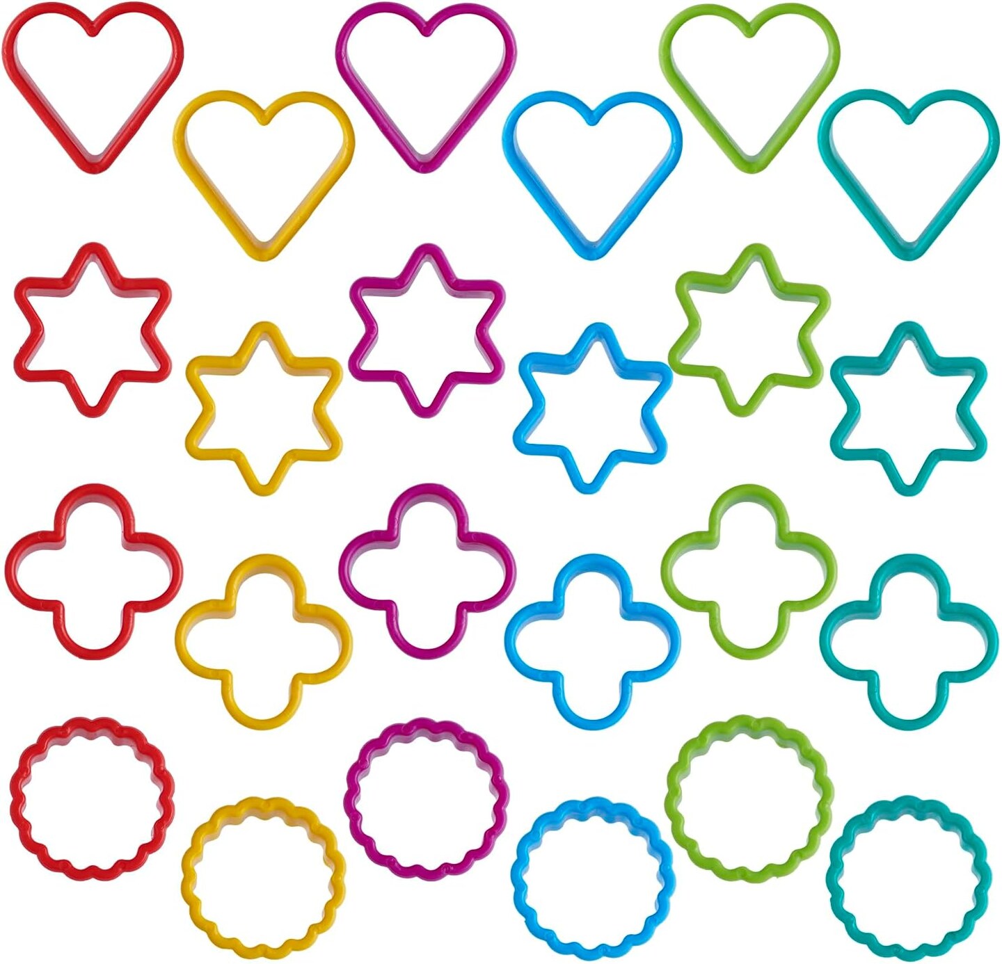 Cookie Cutter Set 24 Pieces Pancake Maker Supplies 2 Inch