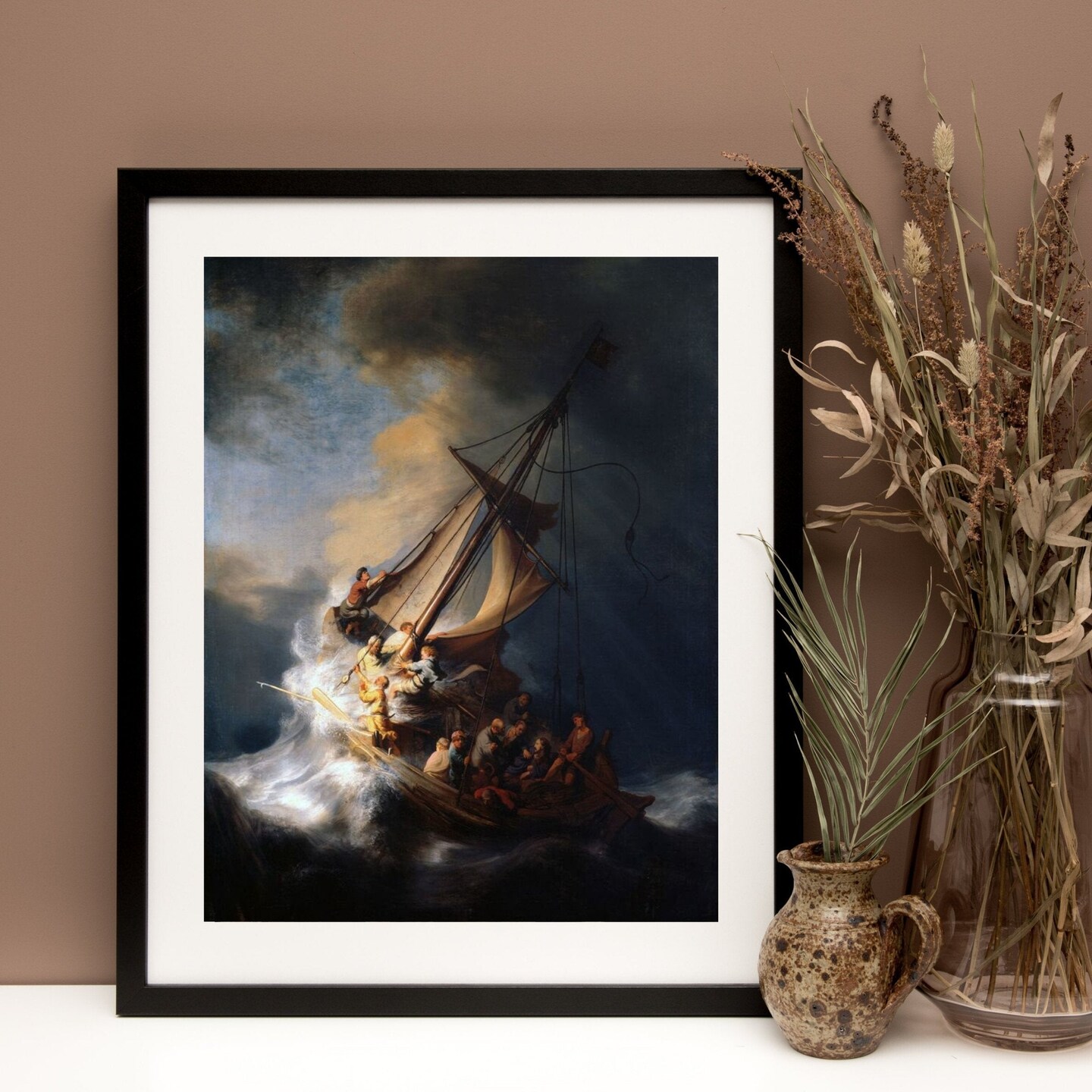 Rembrandt Christ In The Storm On The Sea Of Galilee Framed Art Print