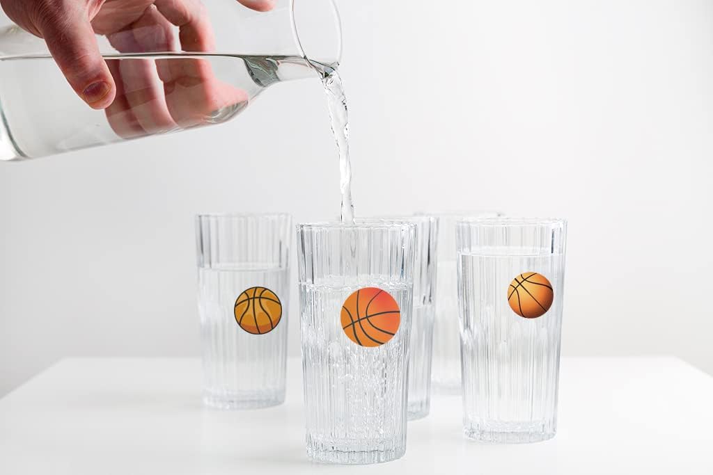 500 Pieces Basketball Party Decorations Labels Roll Stickers - Basketball Sport Party Supplies Decor Favors Jar Containers Letter DIY Sticker Labels Decals