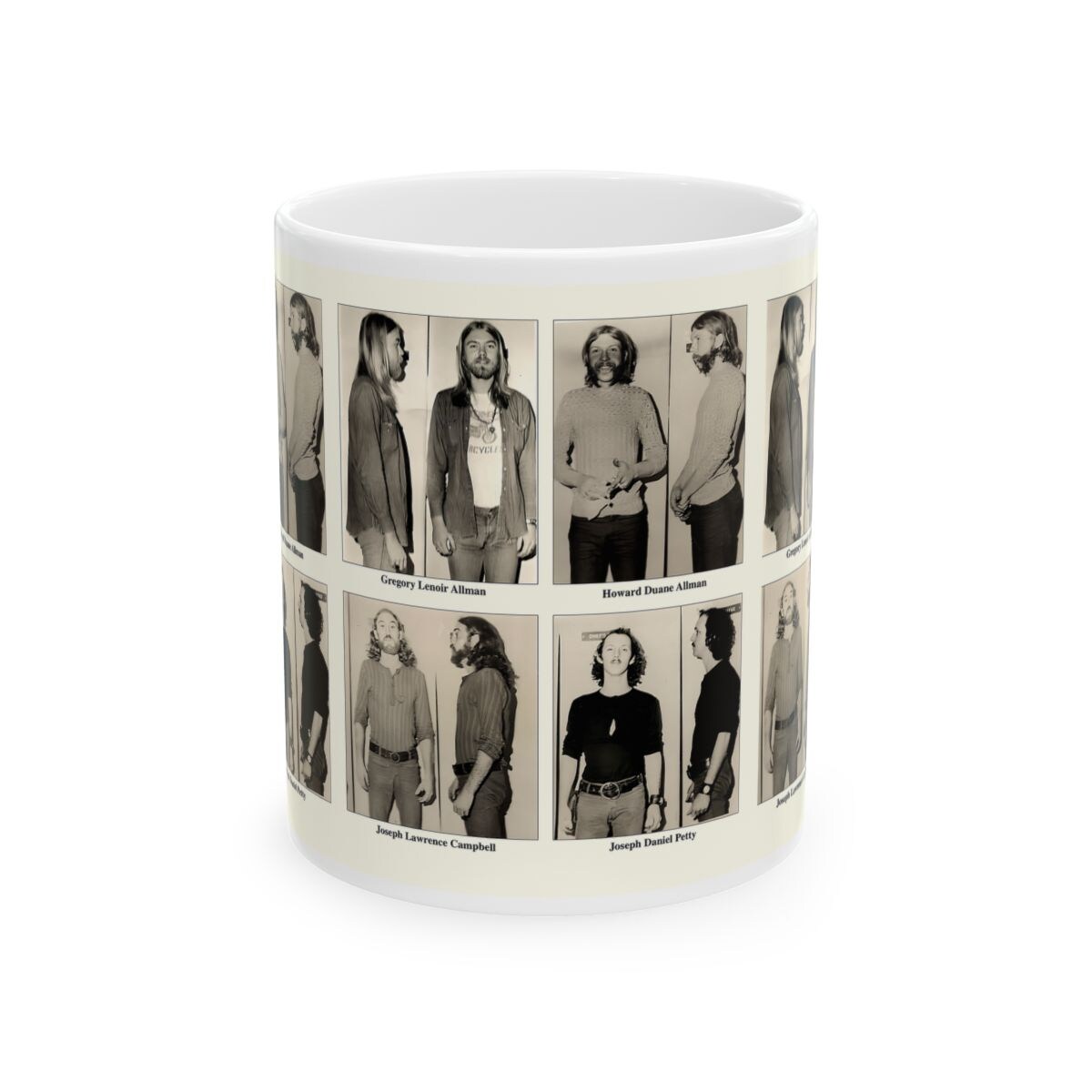Allman Brothers Band Mugshots Coffee Mug 11oz | Magnificent