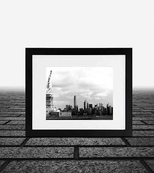 New York City black and white photography art framed Set of 6
