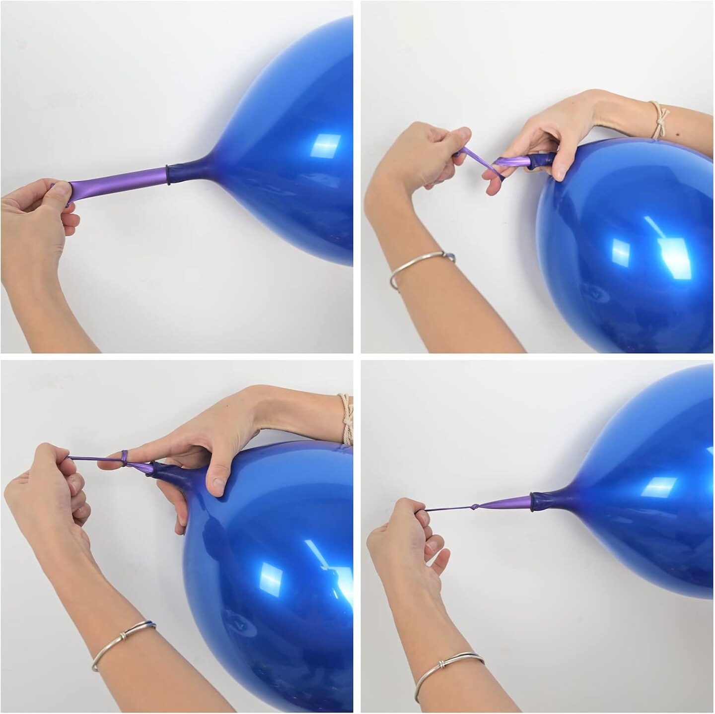 Blue Balloons 12 Inch, Double-Layered Metallic Royal Blue Balloons