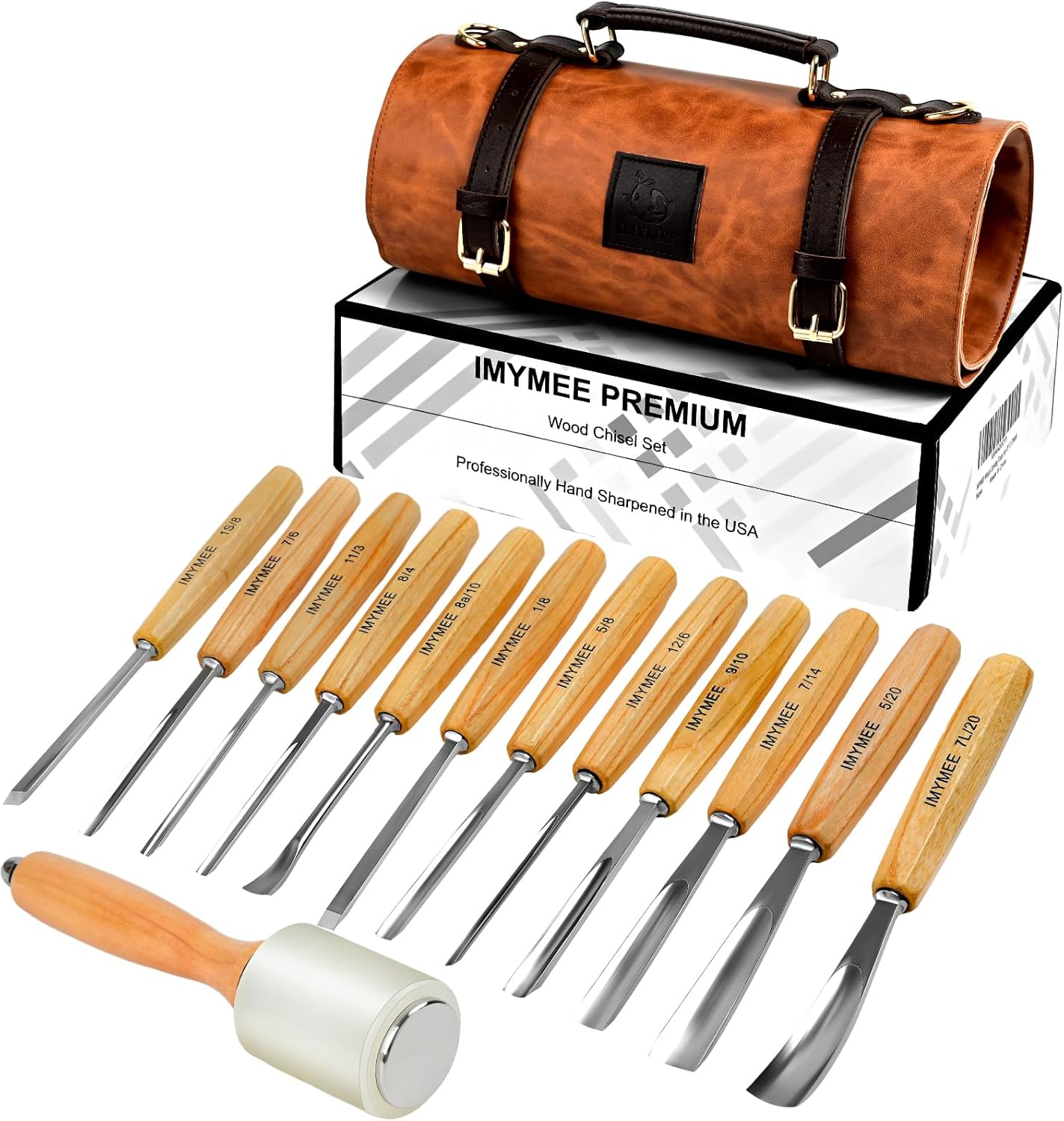 Wood Carving Tools Set of 12 Chisels With PU Storage Bag,Wood Carving Chisels,Sharp Cr-V 65 Steel Blades,Wood Chisels for Woodworking,Wood Whittling Kit for Beginners,Wood Carving Kit