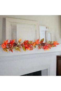 48&#x22; Pumpkin Berry Oak Leaf Garland