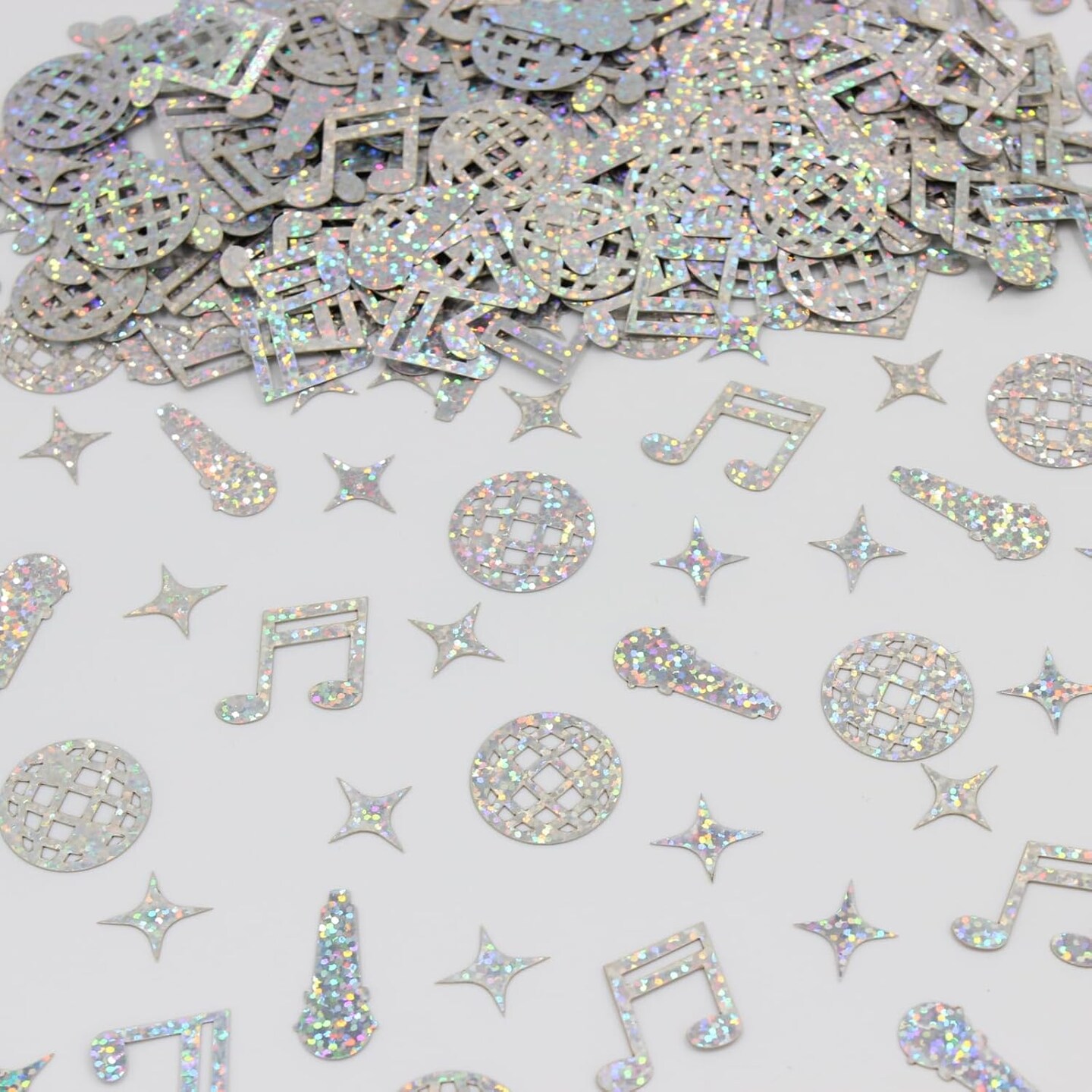 230PCS Disco Ball & Music Note Confetti – Glitter Table Scatter for Party Decor