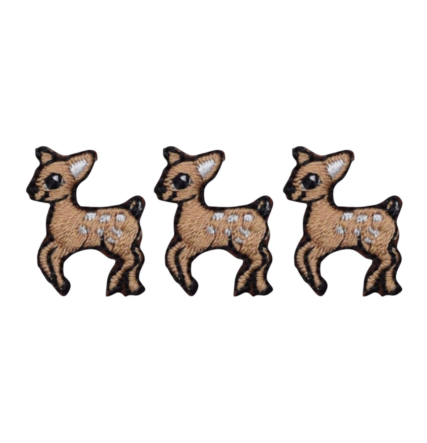 Set of 3, Mini Deer, Fawn, Animals, Embroidered, Iron on Patch