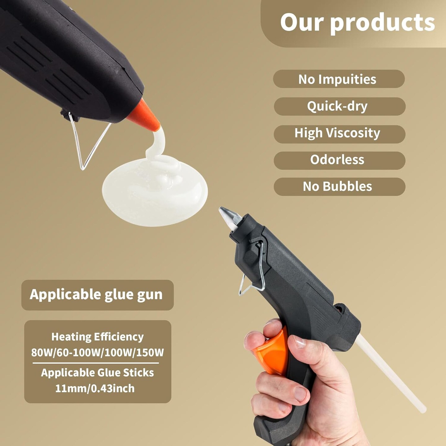 White Hot Glue Sticks Full Size 0.43&#x201D; Dia x 8&#x201D; Long, 20 pcs Hot melt Adhesive Glue Sticks, All-Purpose Colored Glue Gun Sticks for DIY White Crafting Arts and Wedding Cards, Stamp Sealing