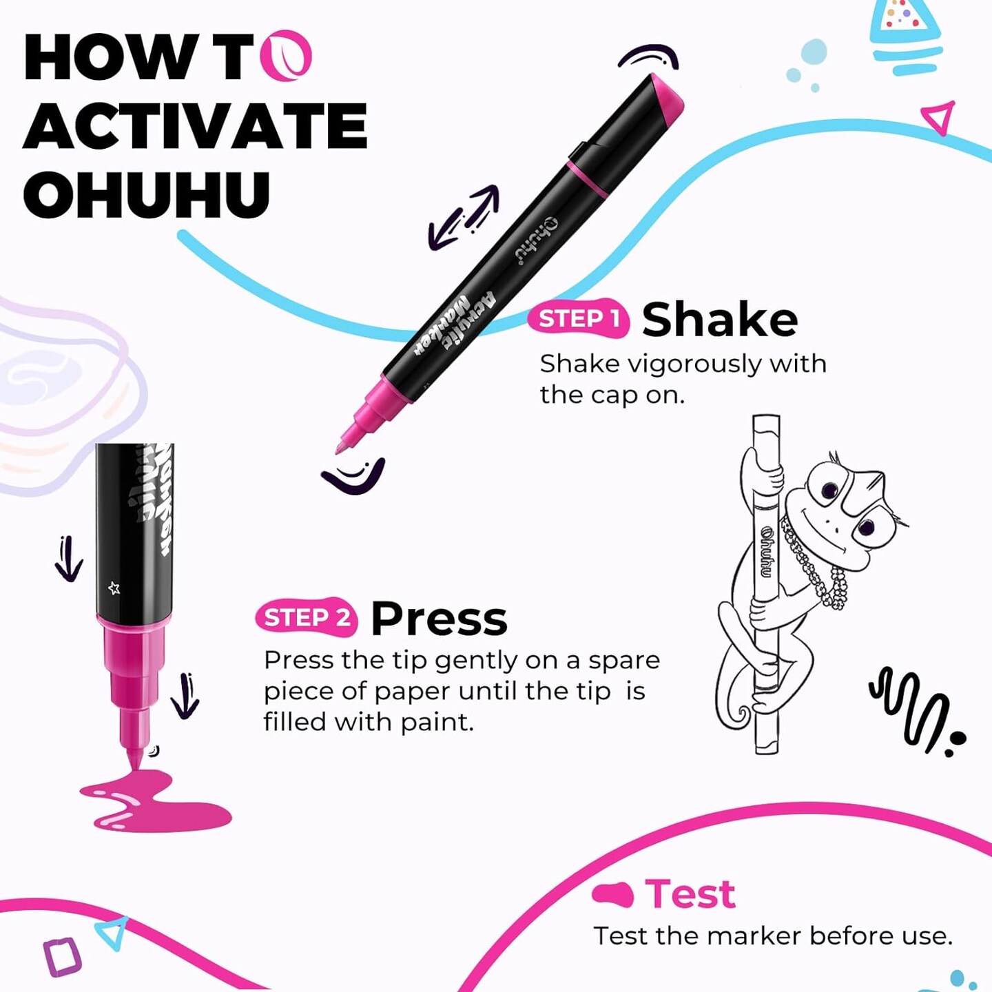 Ohuhu Acrylic Paint Markers 24 Metallic Colors 30 Pens: Dual Tips (Round &#x26; Fine) Acrylic Markers High Opacity Paint Pens Waterproof Lightfast for Rock Painting Eggs Wood Glass Ceramic - Kakaako