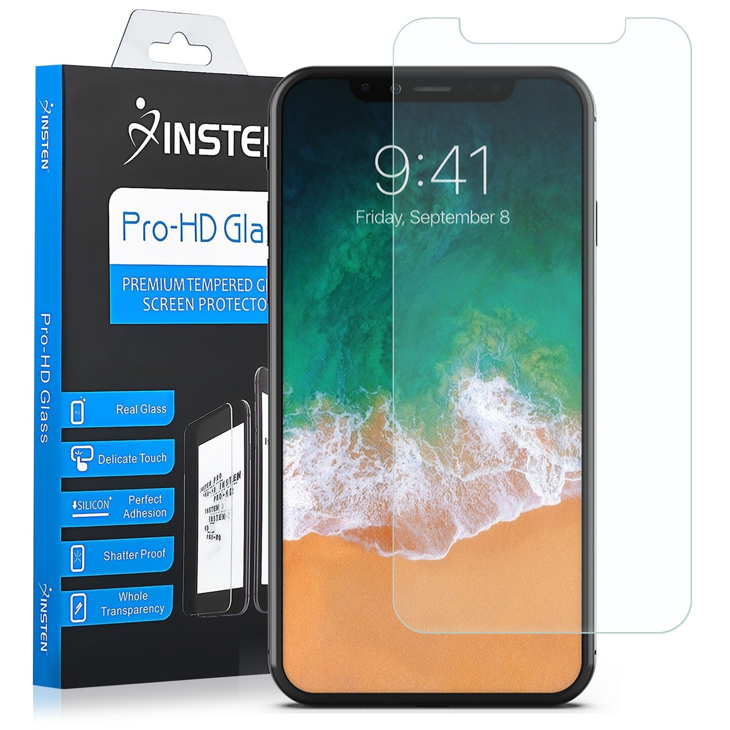 Insten Ultra Clear Tempered Glass Full Coverage Edge to Edge Cover Protector for iPhone 11 Pro XS X (9H Hardness Scratch-Resistant)
