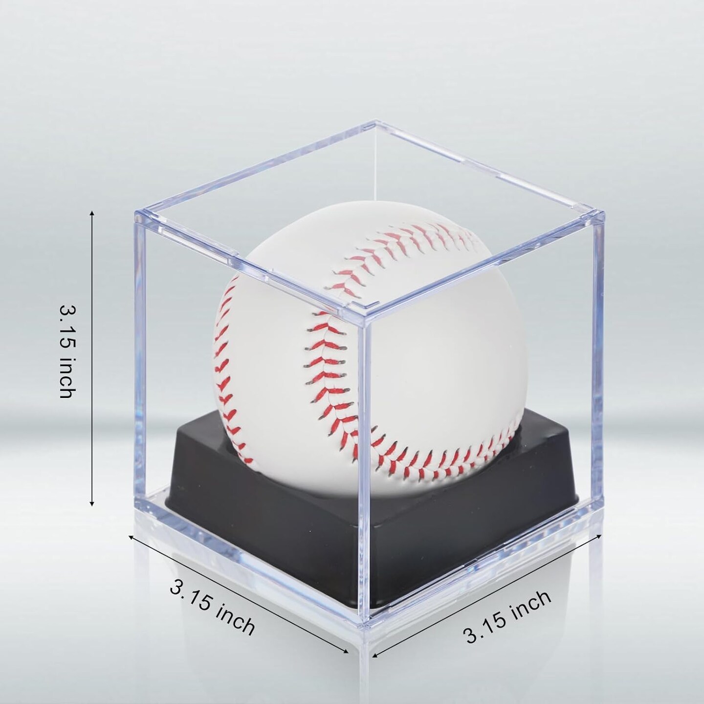 8-Pack Black-Stand Baseball Display Case - UV Protected Acrylic Square Baseball Holder, Official Size Baseball Display Box, Clear Display Cube Baseball Memorabilia Showcase Autographed Ball Protector