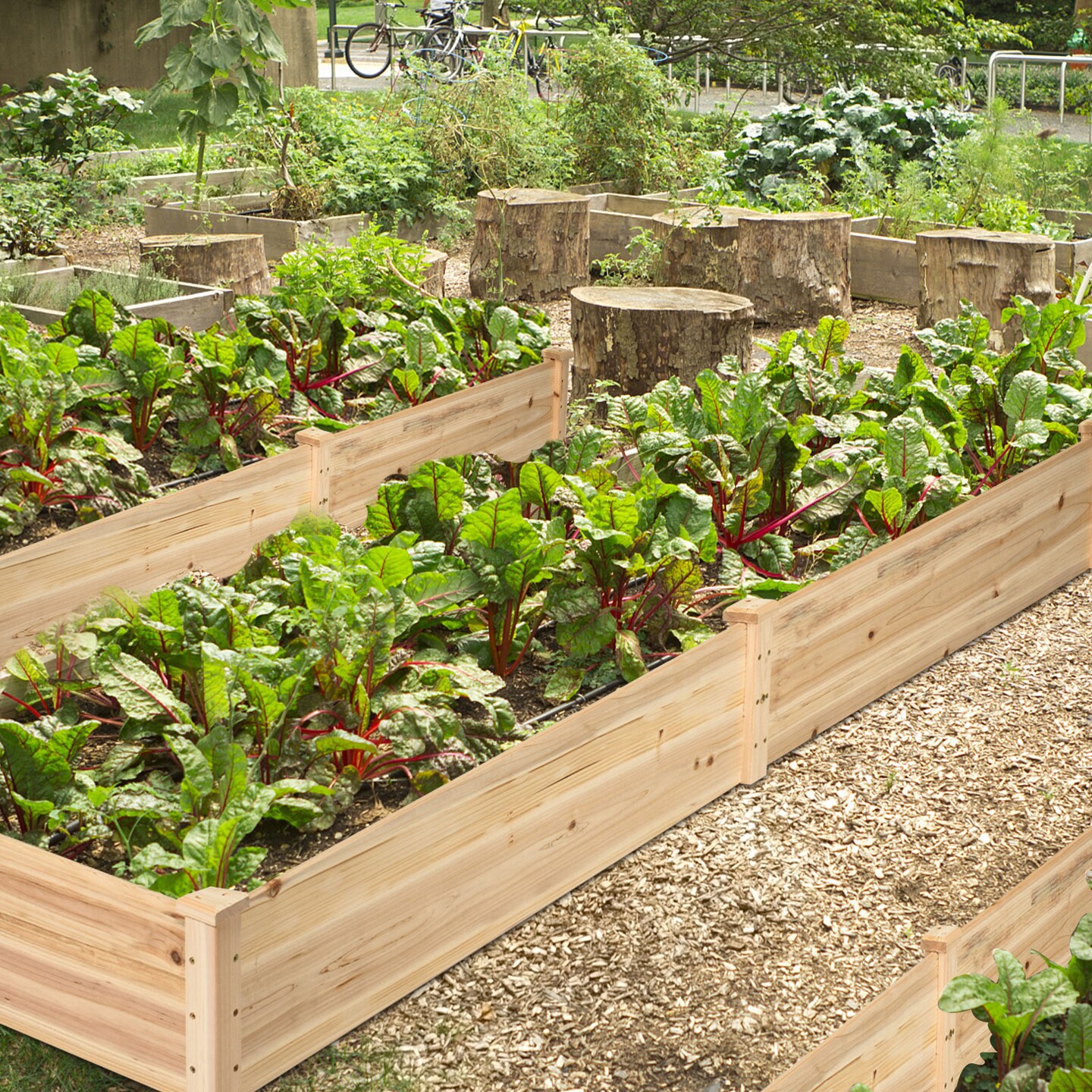 Costway Wooden Raised Garden Bed Outdoor Wood Planter Box for Vegetables Flowers Fruit