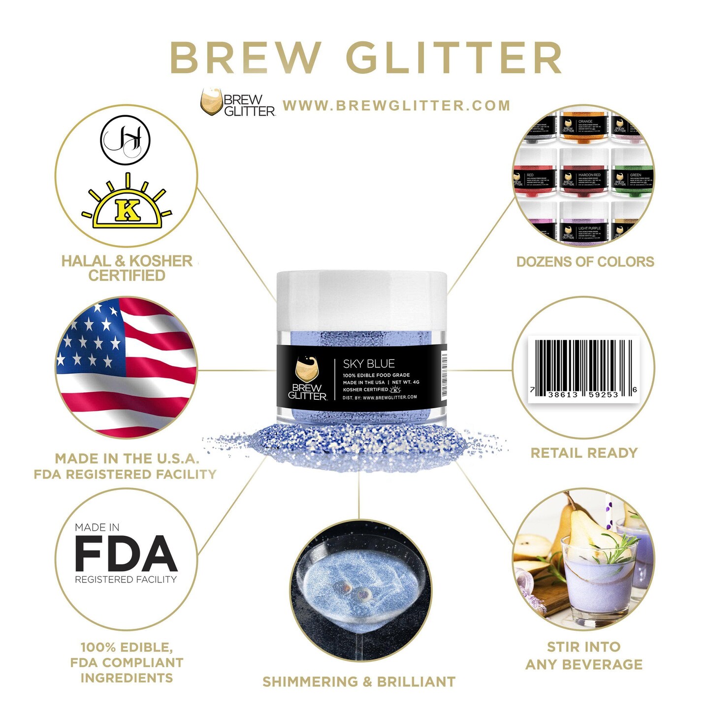 Summer Edible Glitter Brew Glitter Combo Pack Collection A (4 PC Set)