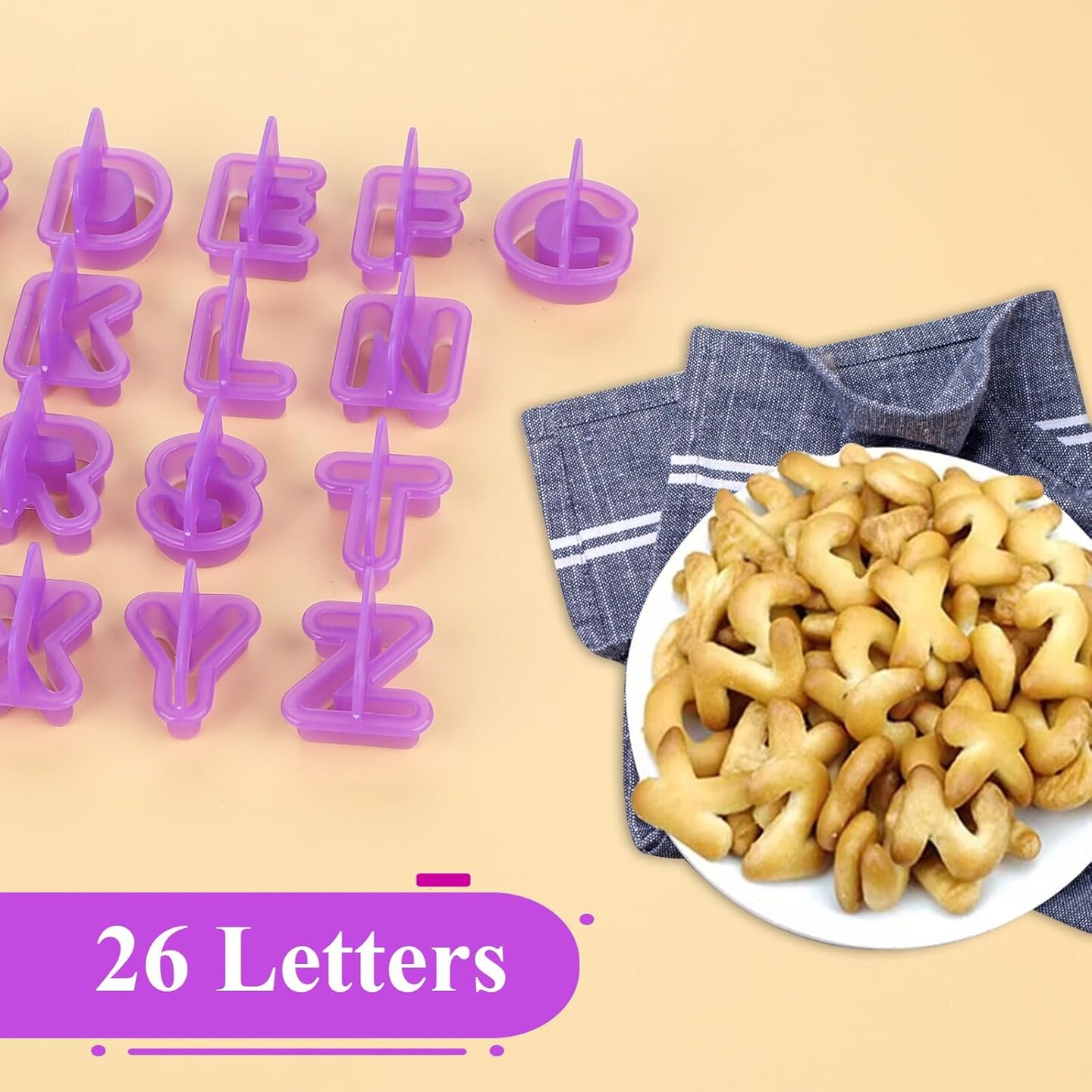 Plastic Alphabet Cookie Cutter Set 40 Piece