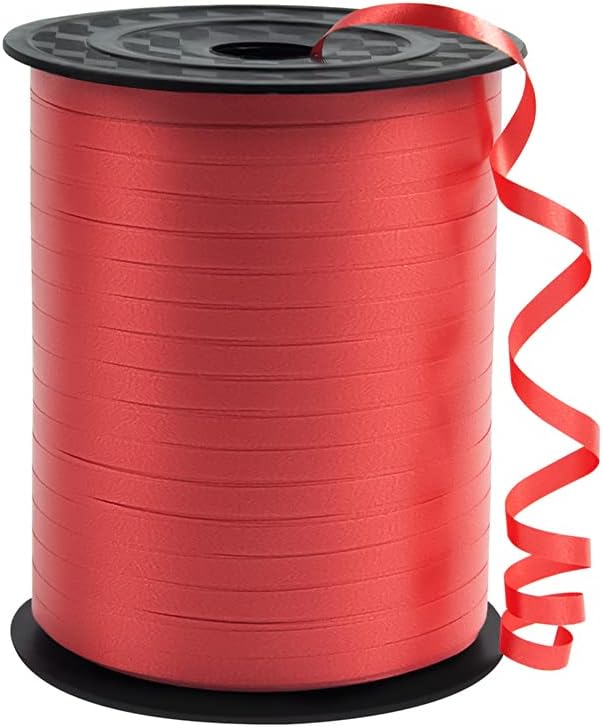 500 Yards Red Curling Ribbon – 1/5" for Gift Wrapping, Balloons & Party Decor