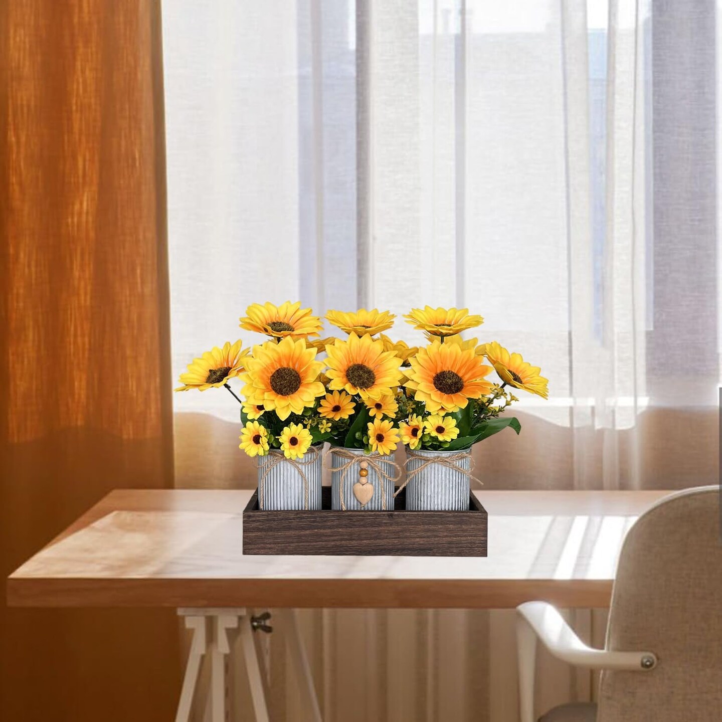 Artificial Sunflower Table Centerpieces – Farmhouse Decor for Home & Wedding