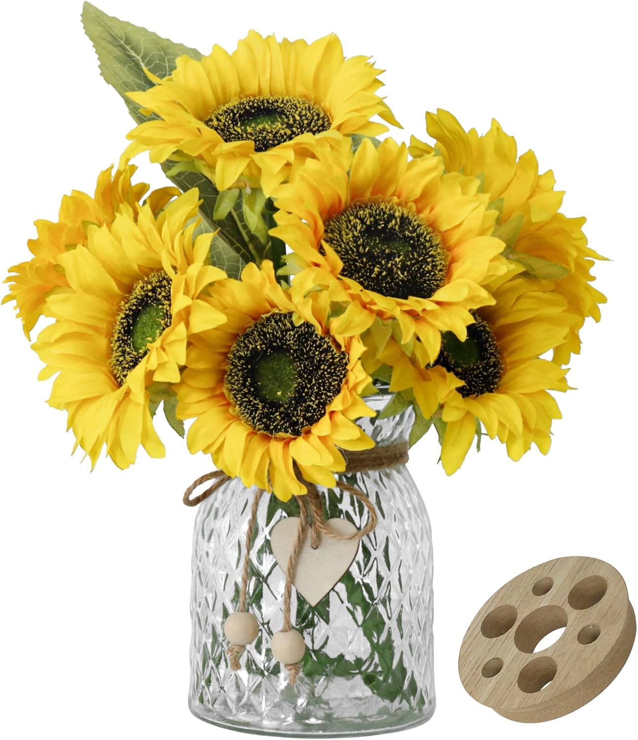 Artificial Sunflowers with Vase – Silk Flowers, Home & Table Decor