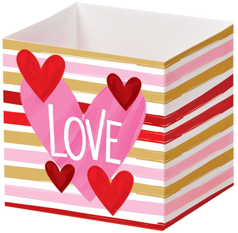 Pack/6: Hello Love Square Party Favor Box - 3-3/4 x 3-3/4 x 3-3/4"
