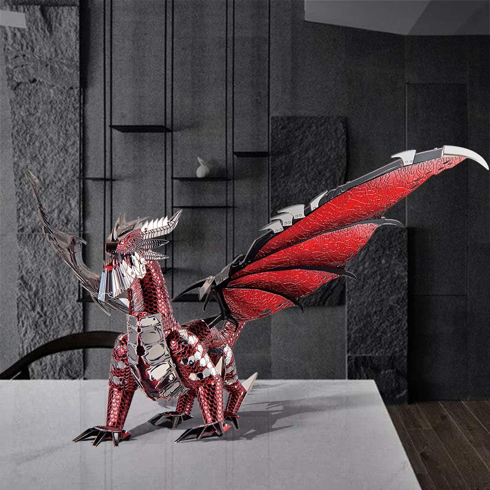 3D Metal Model Kits-Black Dragon King, DIY 3D Puzzles for Kids Brain Teaser Puzzles Toys for Teens