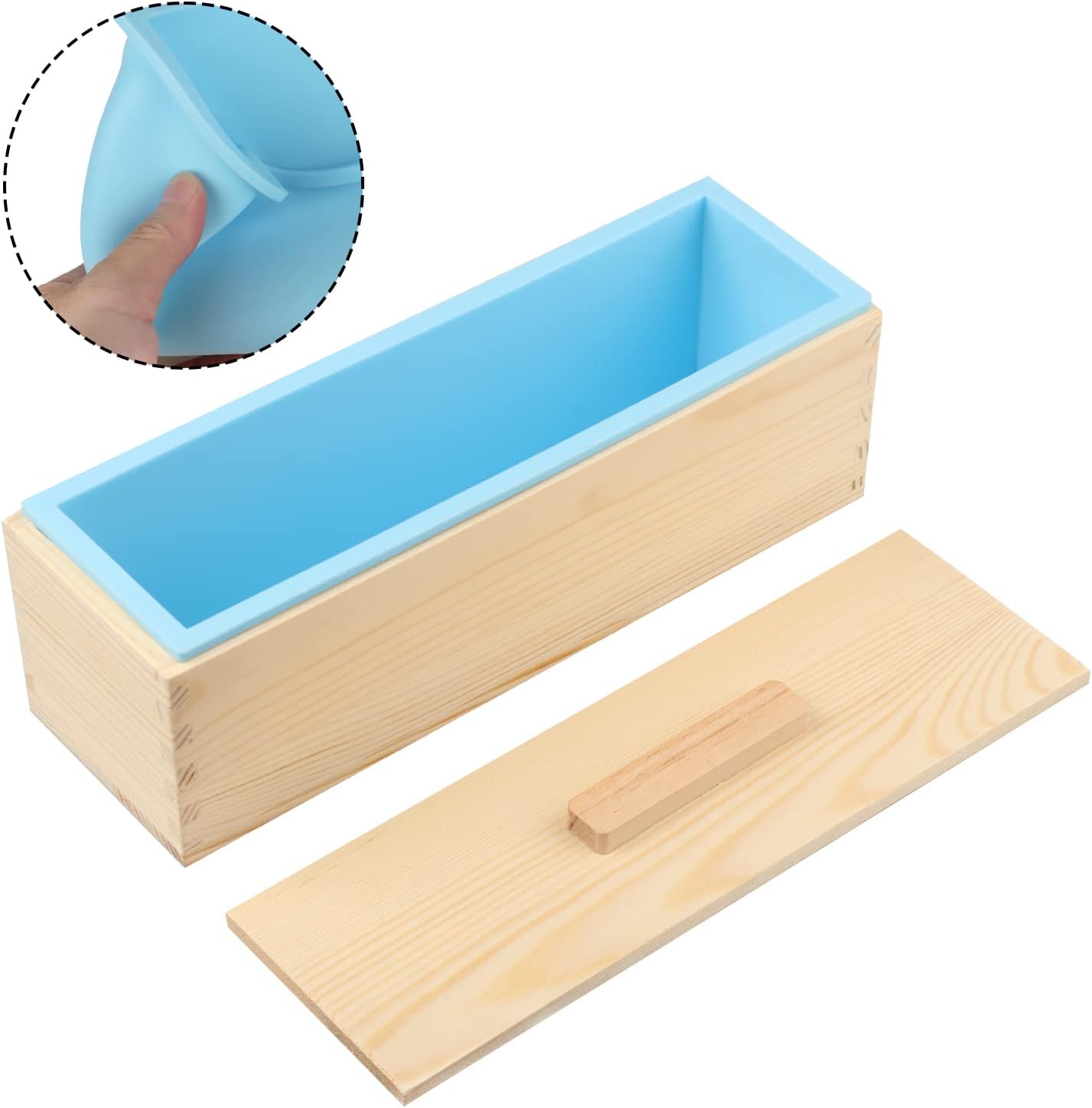 Soap Mold Loaf Box, 42 oz Soap Box for Soap Making with Wooden Boxes, Set of 4, Soap Bar Box Can Be Used for Homemade Soap Produce, Soap Making, Ideal Size and Large Capacity,