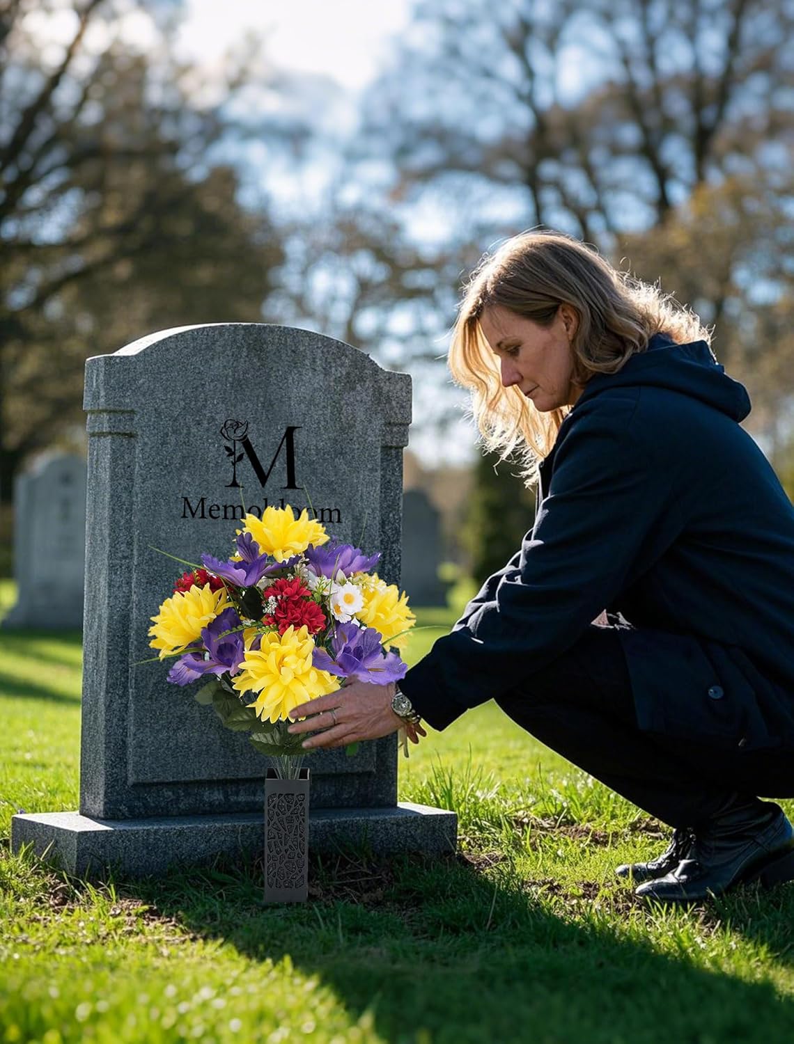 Artificial Memorial Flowers for Cemetery Summer Bushes