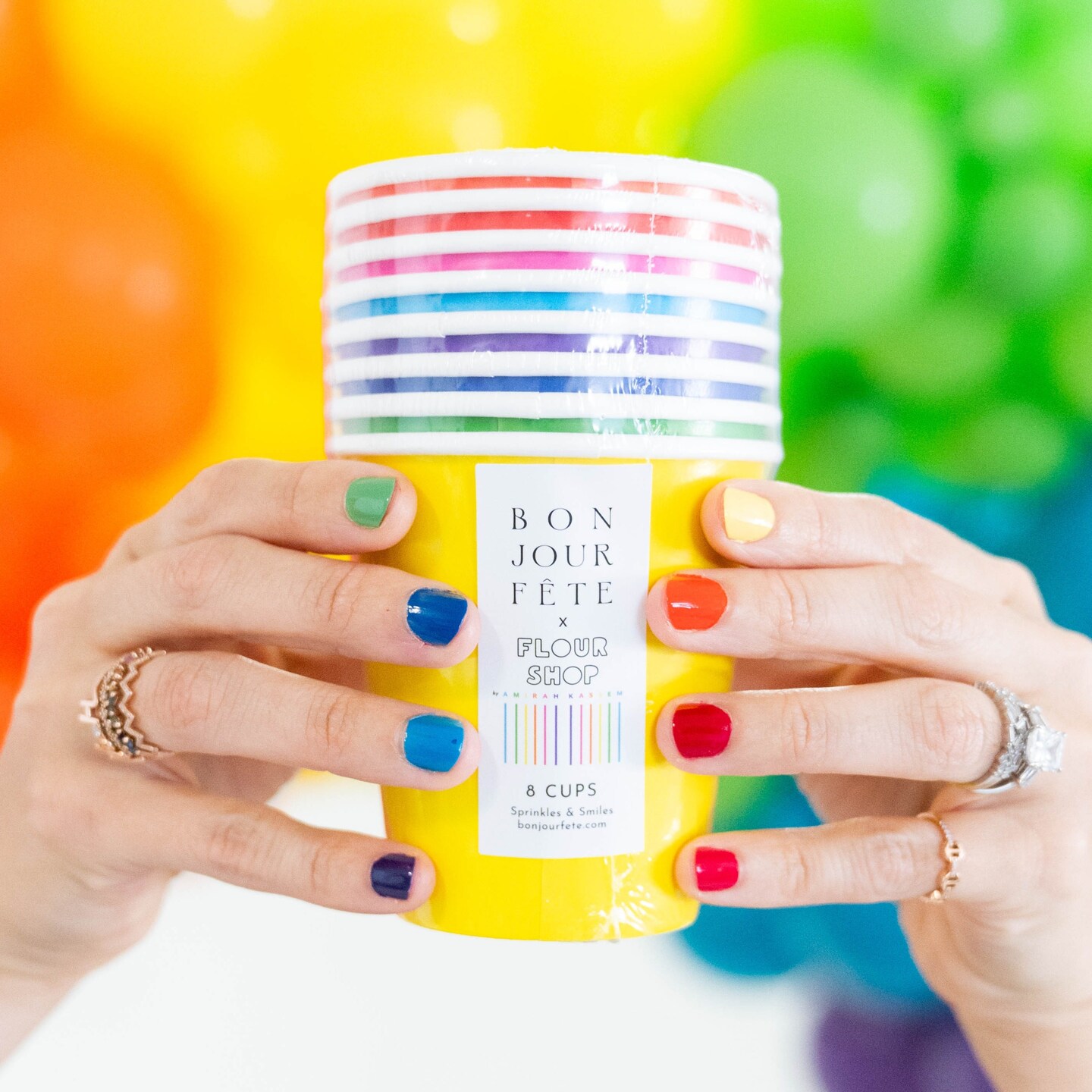 SPRINKLES &#x26; SMILES ASSORTED RAINBOW CUPS