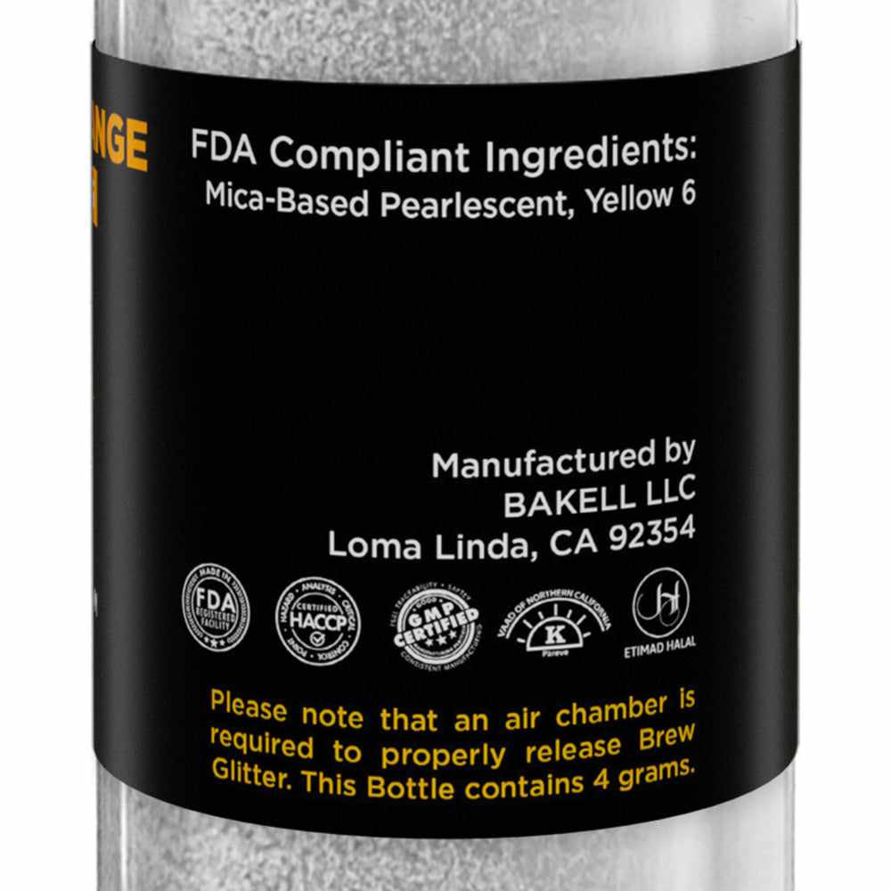 Brew Glitter - Orange Color Changing Edible Drink Glitter (4g, Mini Spray Pump) for Beer, Cocktails and Beverages