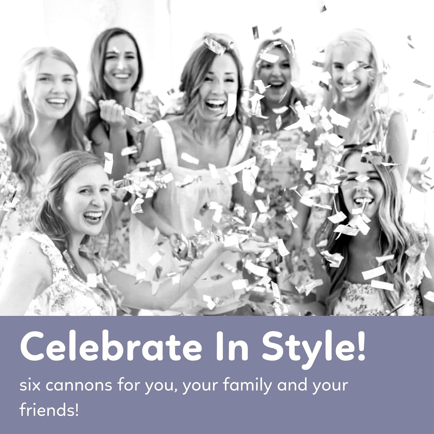 6PCS White Biodegradable Confetti Cannons 12" – Party Poppers for Wedding & Birthday