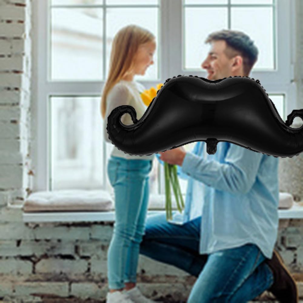 Beard Balloons Father&#x27;s Day Balloons Big Black Beard Foil Balloons for Father&#x27;s Day Party Decorations Father&#x27;s DayThemed Party Father&#x27;s Day Birthday Party Father&#x27;s Day Decor Supplies 3pcs
