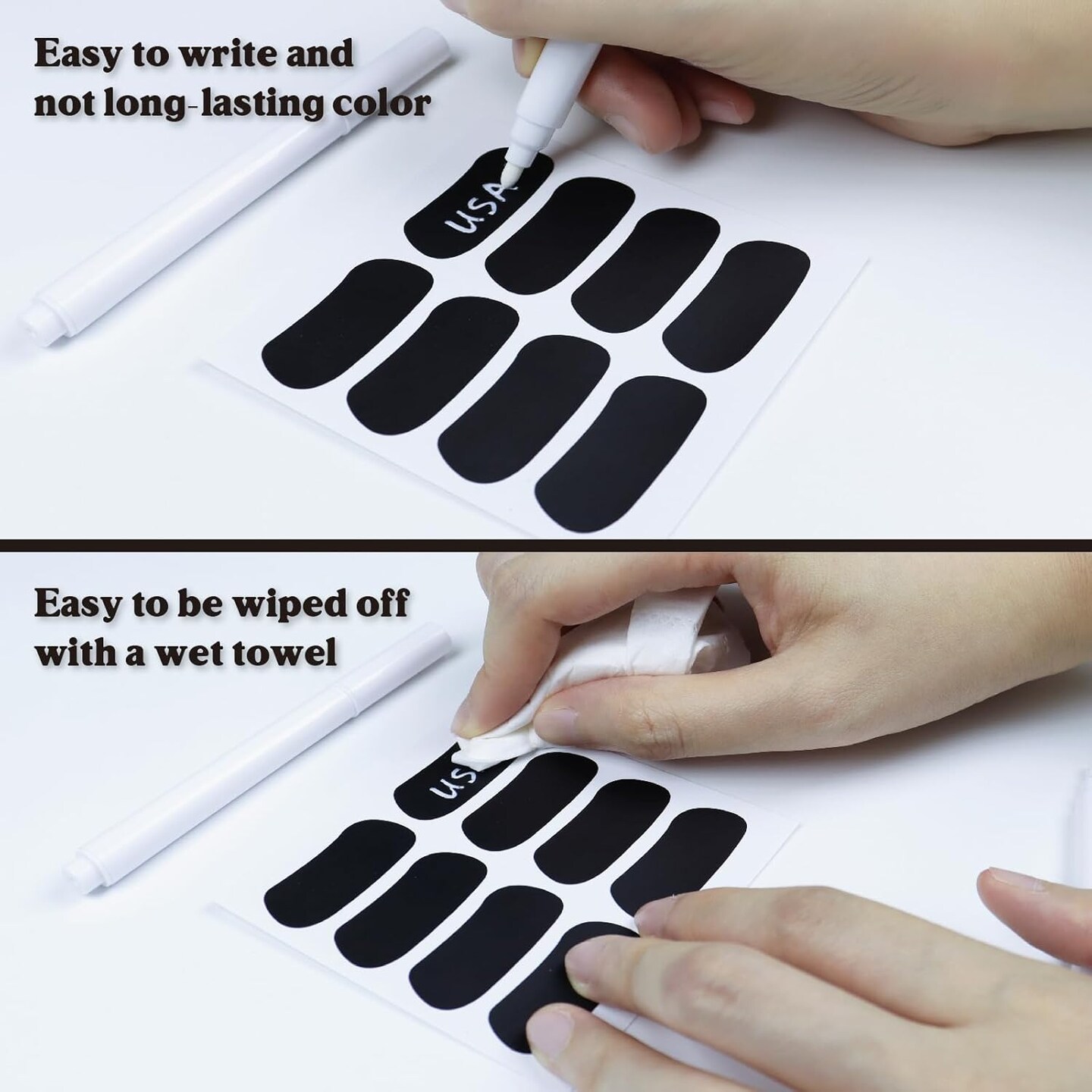 100 Pairs Sports Eye Black Stickers Set for Softball, Football, Lacrosse, Baseball Party Favors - Eye Stickers with 2 Pencils for Party Game Day Sports Supplies (Black)