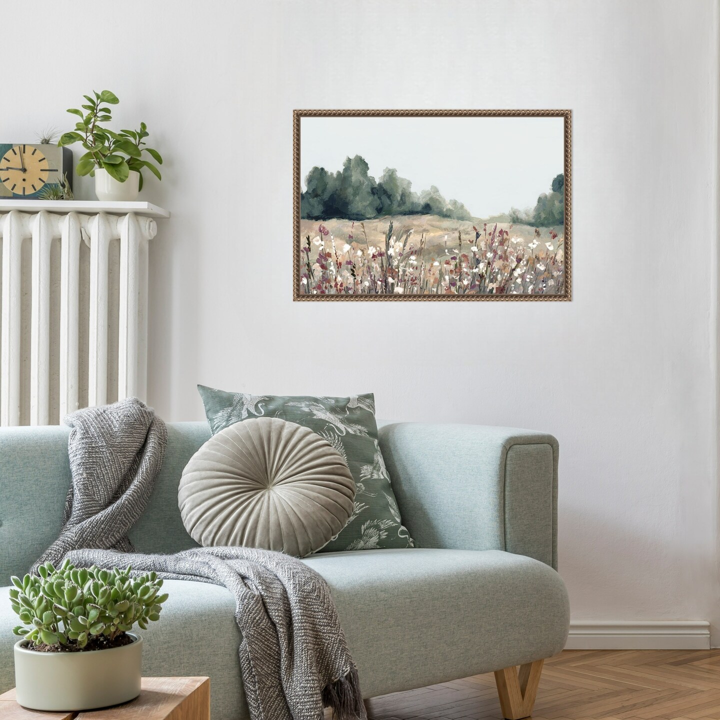 Muted Meadows by Hannah Dawson Framed Canvas Wall Art