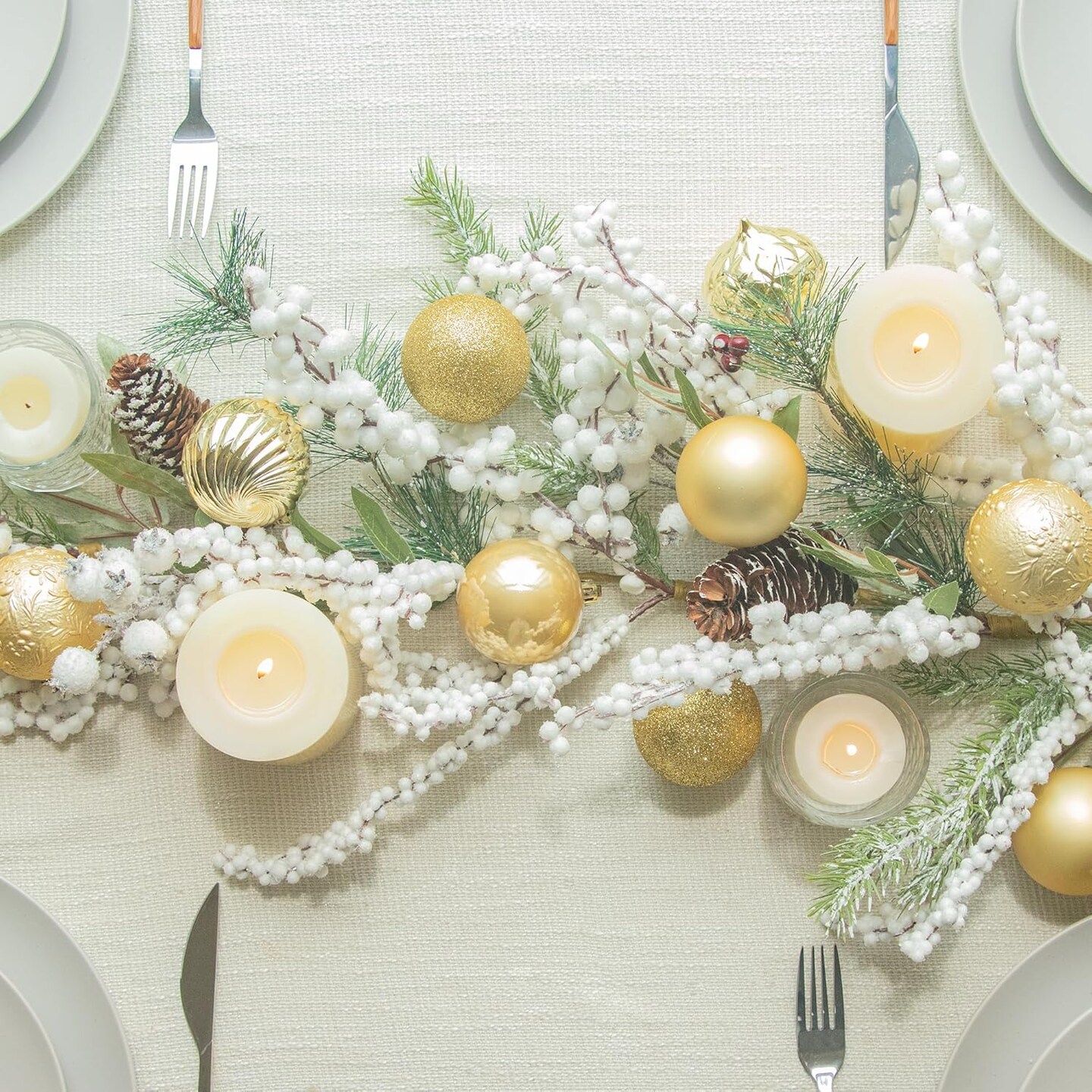 Gold Christmas Balls 34pcs 2.36-Inch Christmas Tree Decoration Ornaments for Xmas Tree Holiday Wreath Garland Decor Ornaments Hooks Included
