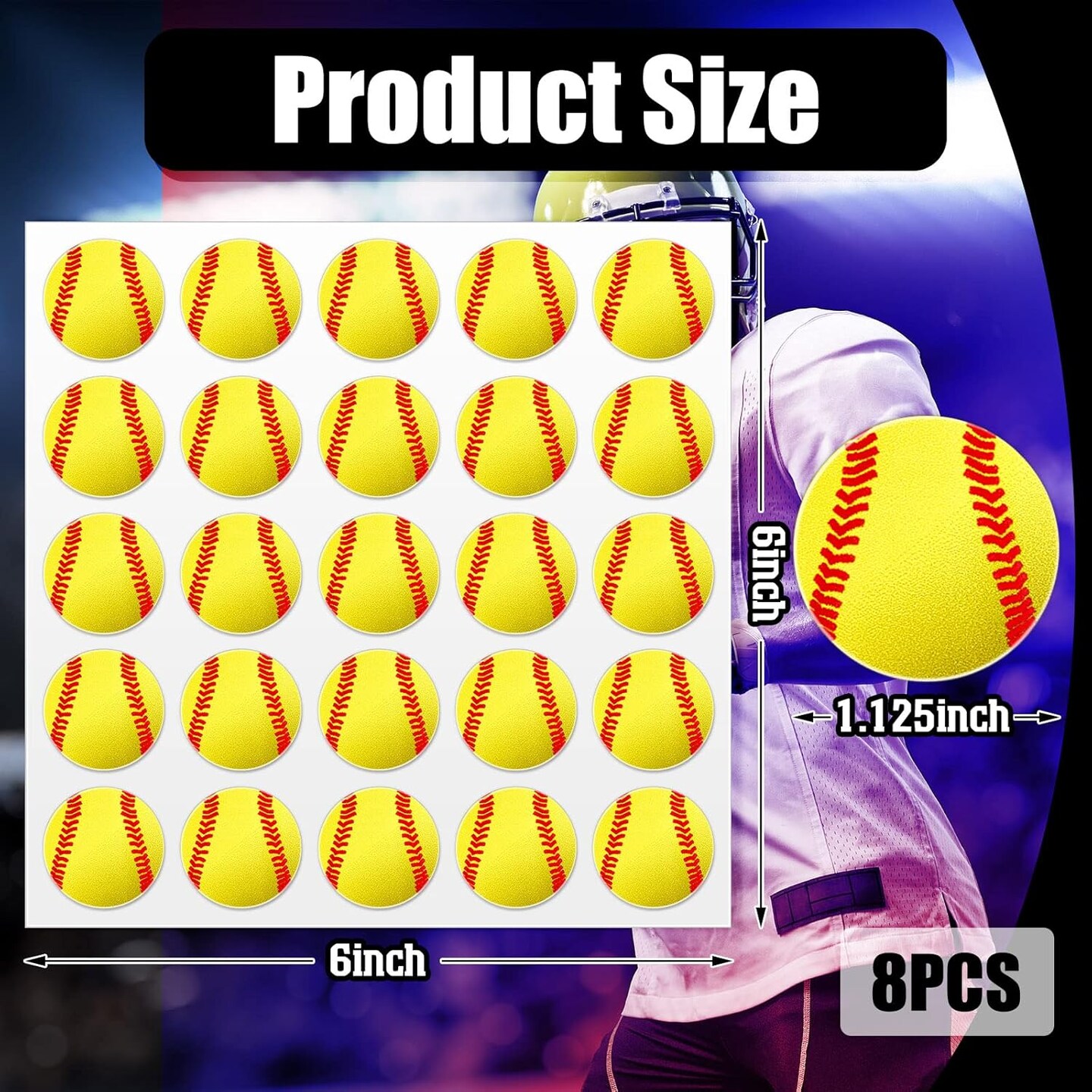 200 Pcs Baseball Softball Helmet Decals Vinyl Sports Softball Stickers Self Adhesive Helmet Stickers Decals Baseball Accessories for Batting