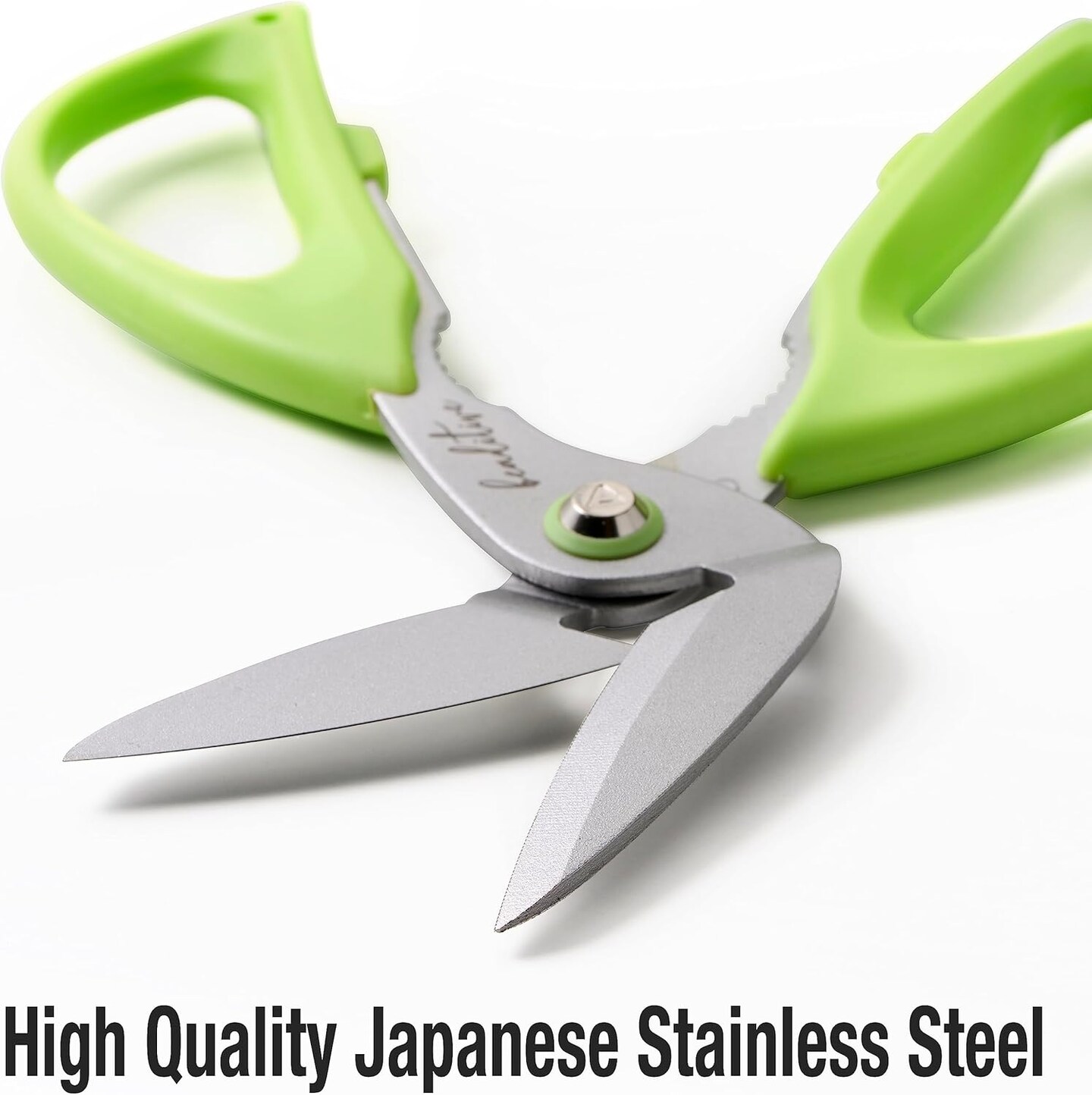 Heavy Duty Multipurpose Angled Craft Scissors 7" - Japanese Stainless Steel, Serrated Blade - Craft Shears for Cardboard, Plastic, Leather, Fabrics, and Packaging