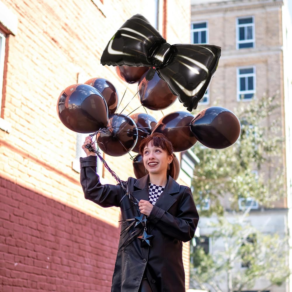 Big Black Bow Tie Balloon Bowtie Balloon , 6 Pack Bow Balloon Bowknot Foil Balloons Mouse Party Decoration