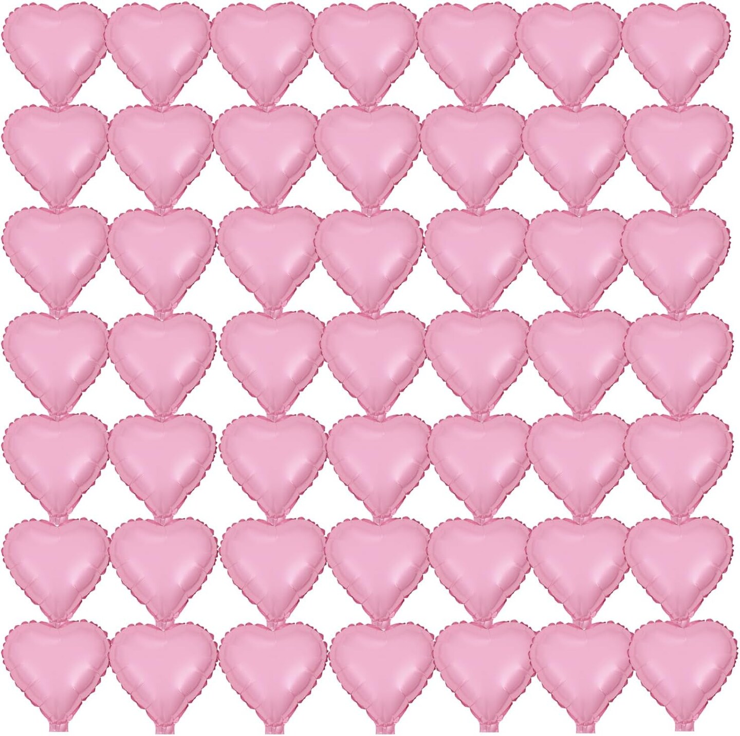 50 Pcs Valentine&#x27;s Day Foil Heart Shaped Balloons 10 Inch Heart Mylar Balloons, Pink Balloons Heart Balloon for Wedding Birthday Engagement Valentine&#x27;s Day Party Decoration
