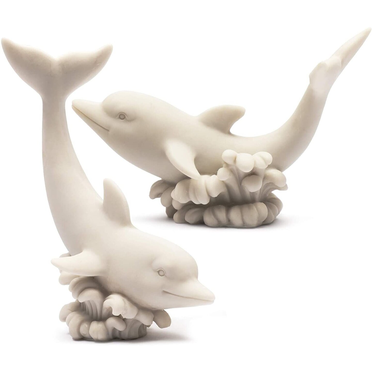 2 Pack Paint Your Own Dolphin Animal Figurines - Ceramics to Paint for Adults - Blank Paintable Statues, Ready-to-Paint DIY Art &#x26; Craft Supplies