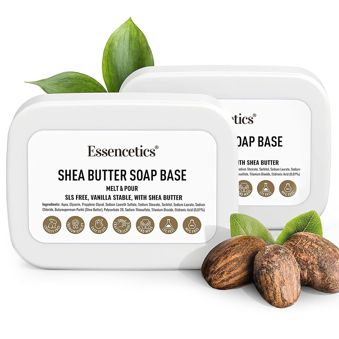 5LB - Shea Butter Soap Base Melt and Pour - SLS Free, No Palm Oil, Vegan &#x26; Cruelty Free - Organic Moisturizing Shea Butter Soap Base for Soap Making - Made from Natural Glycerin -(5 Pound)