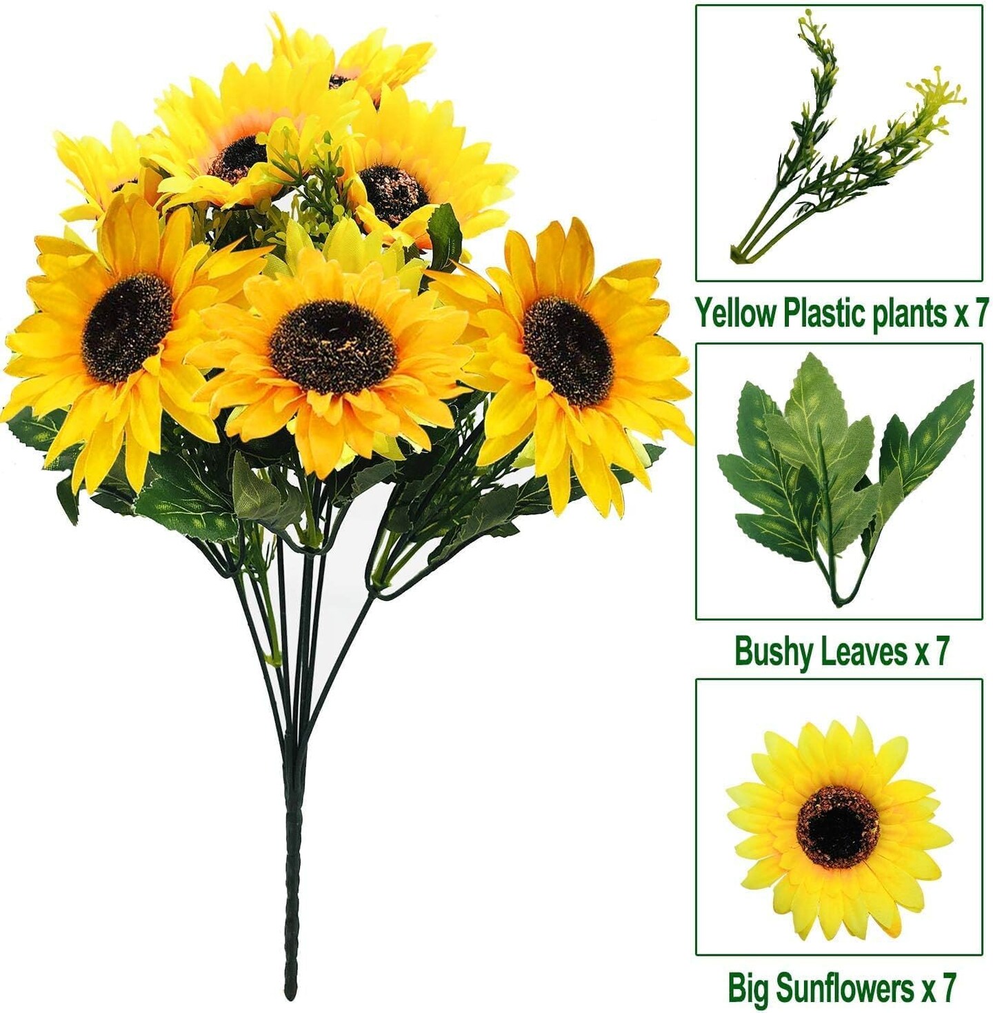 28Pcs Sunflowers Artificial Flowers Bulk Summer Decor Centerpiece