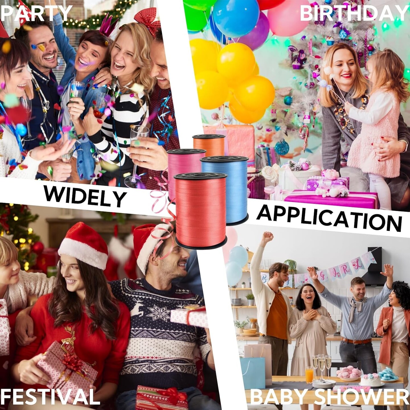 500 Yards Crimped Red Curling Ribbon – 3/16" Balloon String for Gifts & Party Decor