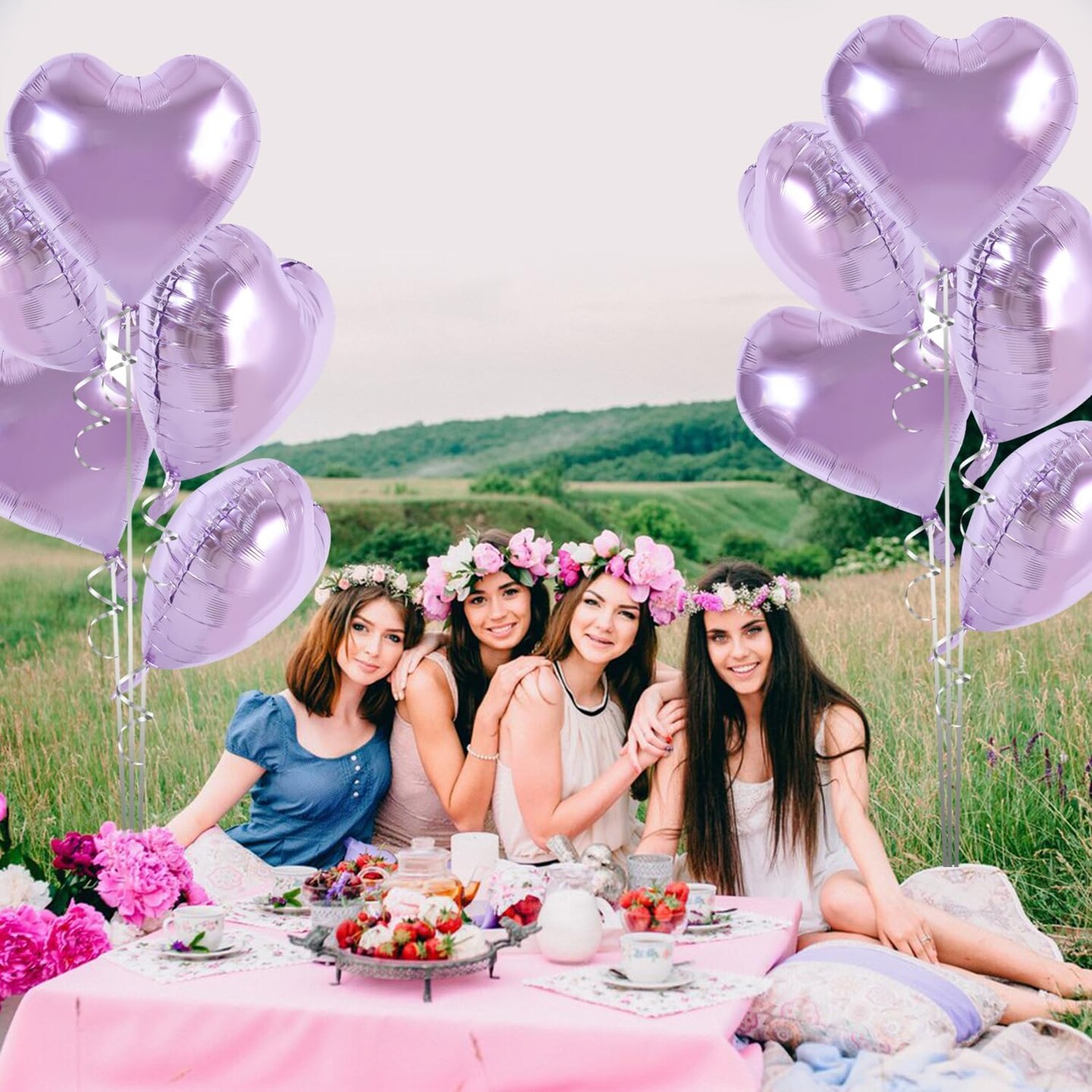 30-Pack 18in Purple Heart Foil Balloons – Party Decor for Birthday, Valentine’s & Wedding