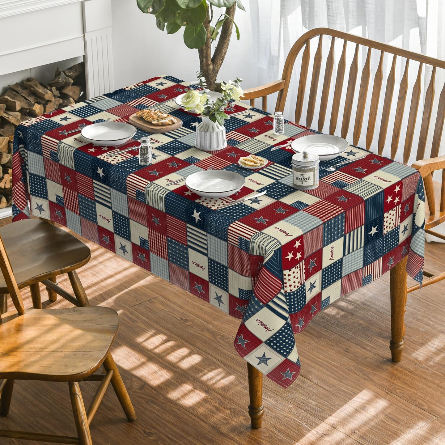 4th of July Tablecloth 60&#xD7;84 Inch Rectangular