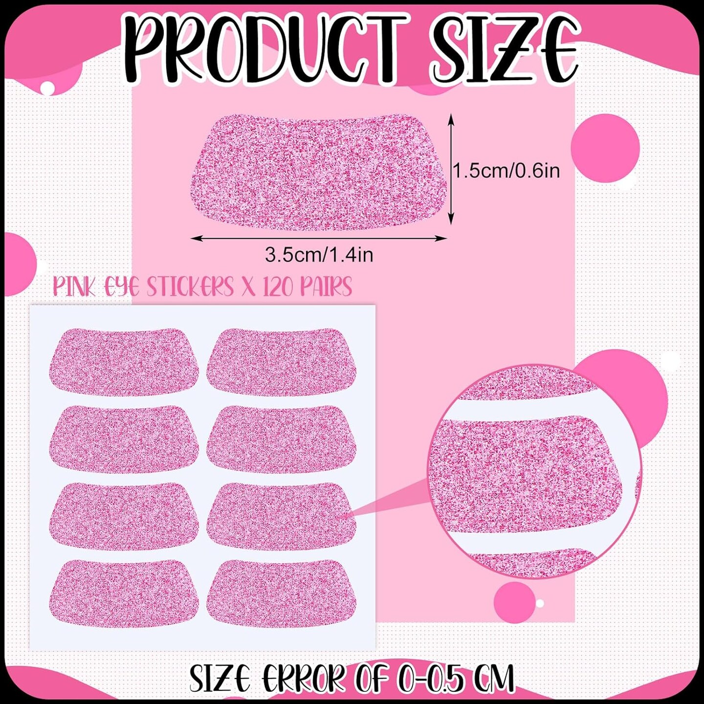120 Pairs Eye Black Stickers Bulk Baseball Face Glitter Stickers Football Softball Party Favor Spirit Day Accessories (Black, Pink)