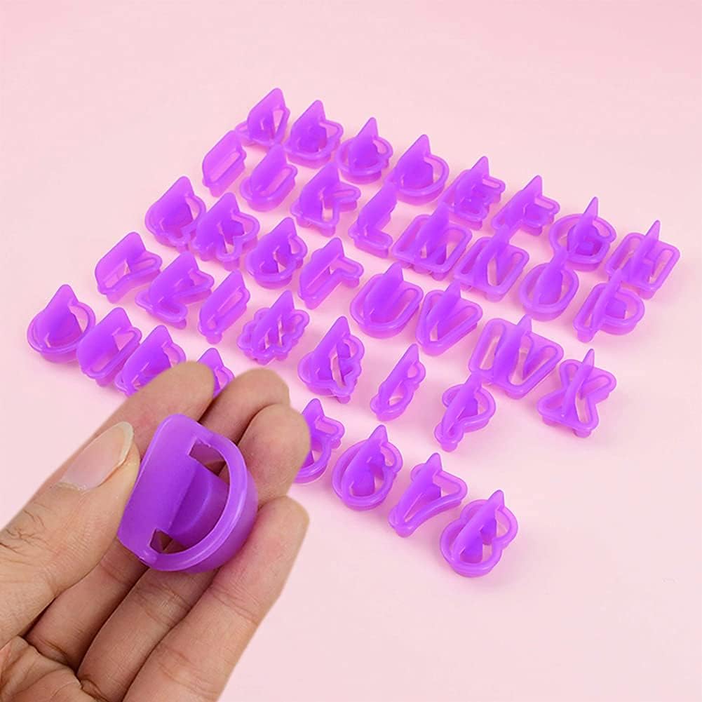 Alphabet &#x26; Number Fondant Cutter Set Purple Mini Molds 40 Pieces