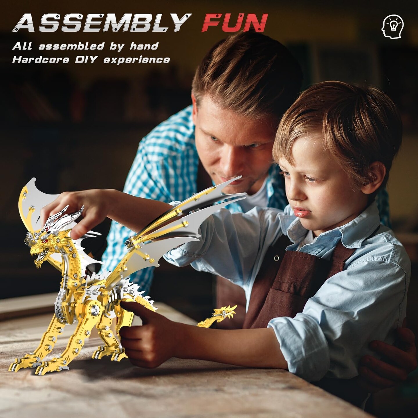 3D Puzzle for Kids,Stainless Steel Pteranodon Metal Kit - 3D Metal for Kids, Parent-Child Activity Toy/Building Blocks,Jigsaw Toy for Family Game