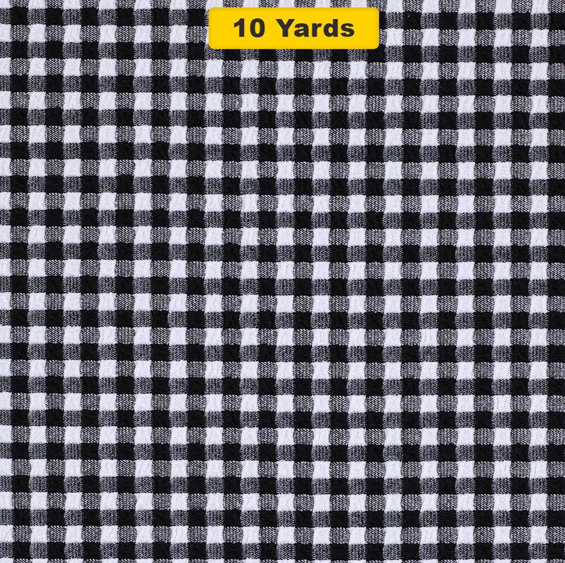 Textured Gingham Stretch Fabric
