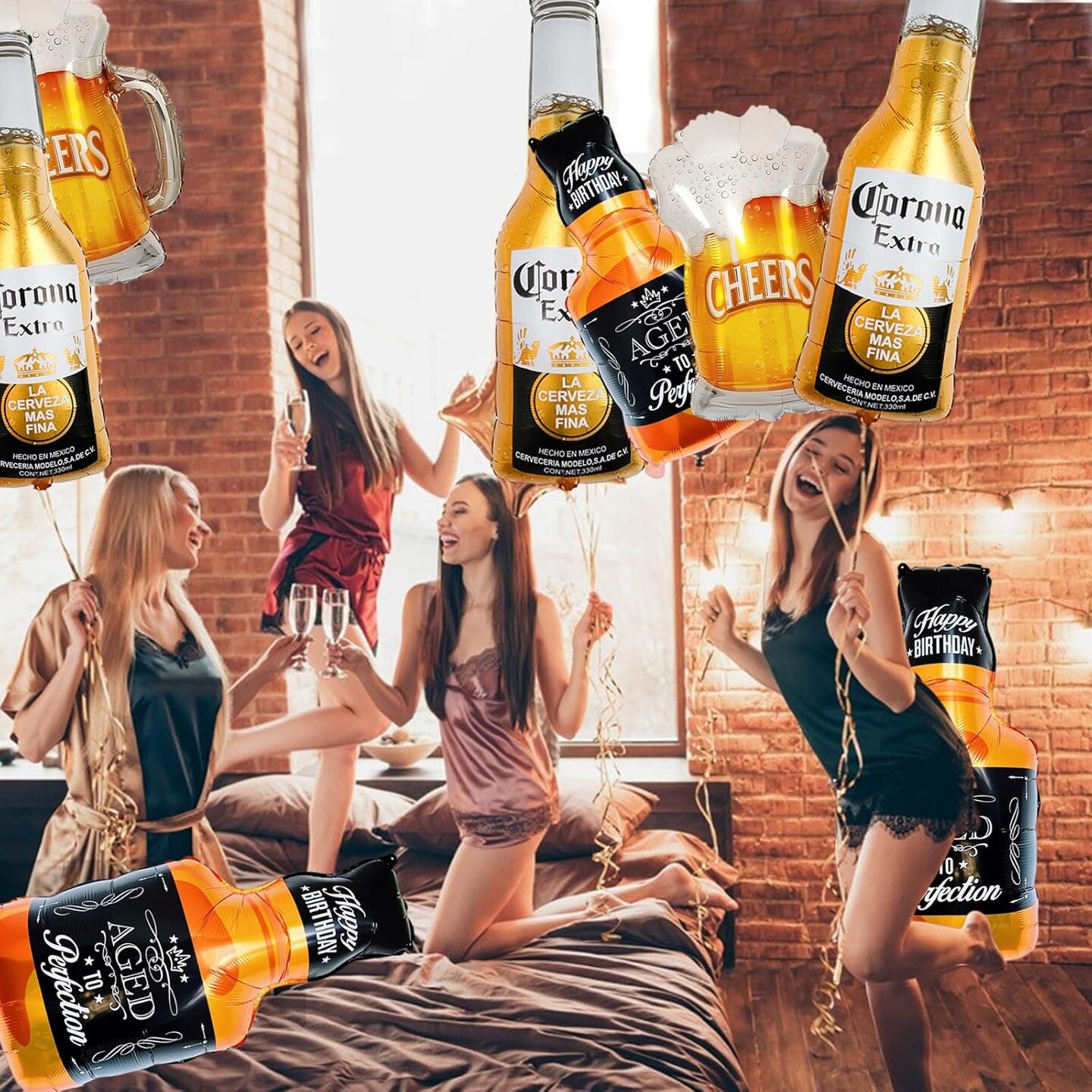 9pcs Corona Whisky Beer Mug Mylar Foil Helium Balloons, Men Women Boys Girls Beer Themed Birthday Party Decoration, Baby Shower Engagement Decoration Supplies