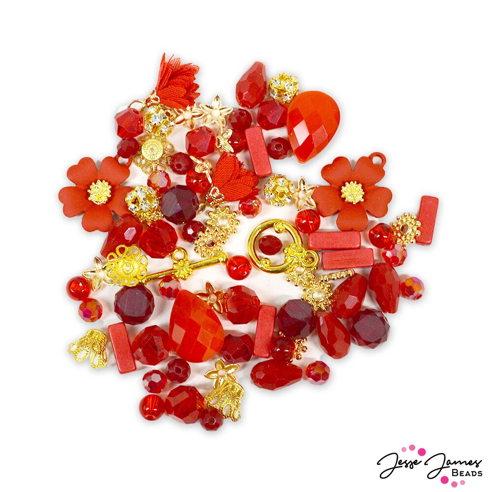 Jesse James Beads Strawberry Rhubarb Mini Bead Mix