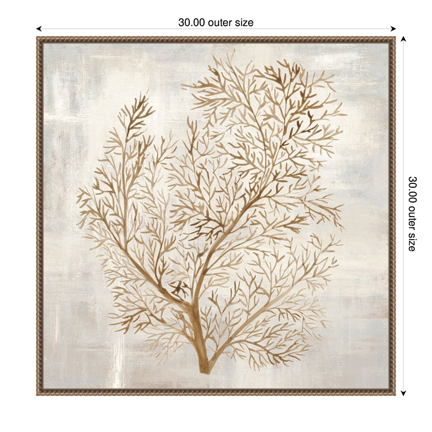 Beige Tides I by Hannah Dawson Framed Canvas Wall Art