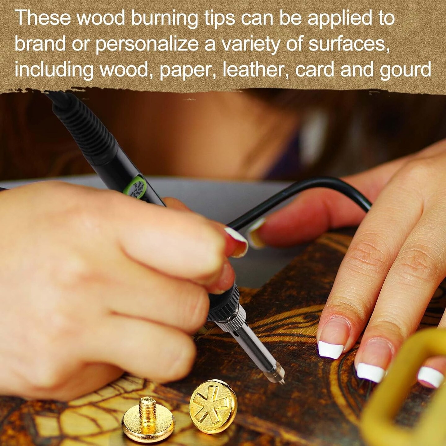 136 Pieces Wood Burning Kit Wood Burning Tools Set Wood Burner Tips Adjustable Temperature Pen Stencils with Wood Chips for Wood Burner DIY Embossing Carving Crafts