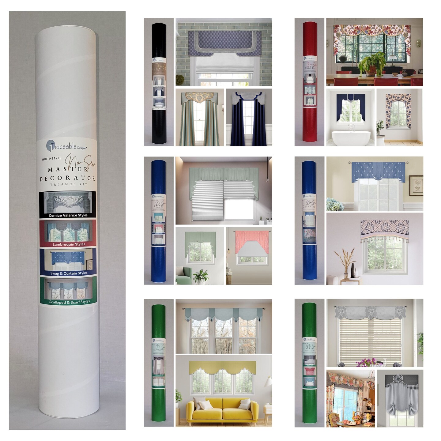 Deluxe Multi-Style Master Decorator Kit | Custom Window Valances &#x26; Table Decorating Without Sewing